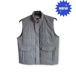 Large Gray Vest Coat Mens Jos A Bank New Tailored Fit Size L Nwt Zip Up Jacket